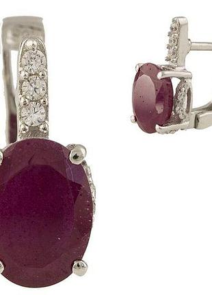 Срібні сережки komilfo з натуральним рубіном 5.413ct (1231302)
