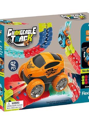 Інтерактивний трек з інерційною машинкою sht 188 changeable trak (92pcs/1car) colorful