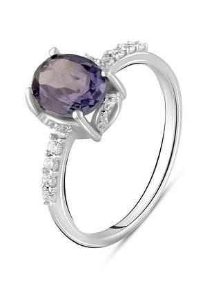 Срібне кільце komilfo з александритом 2.722ct, фіанітами, вага виробу 2,15 г (2098638) 17 розмір 2.12, 18