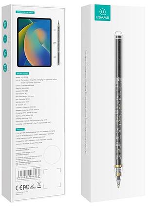 Стилус usams us-zb264 transparent magnetic charding tilt-sensitive active touch for ipad transparent black