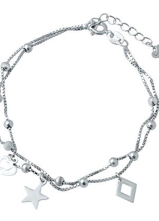 Серебряный браслет komilfo с без камней, вес изделия 3,07 гр (1935842) 1720 размер