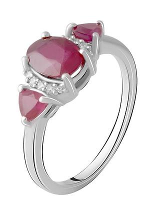 Серебряное кольцо komilfo с натуральным рубином 2.562ct, вес изделия 2,89 гр (2065326) 17 размер