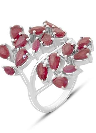 Серебряное кольцо komilfo с натуральным рубином 4.25ct, вес изделия 6,34 гр (2165477) 18 размер