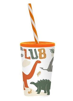 Склянка з трубочкою herevin dino club 0.34 л