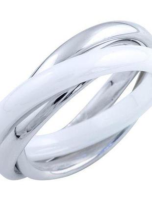 Серебряное кольцо komilfo с керамикой, вес изделия 6,08 гр (1734438) 19 размер