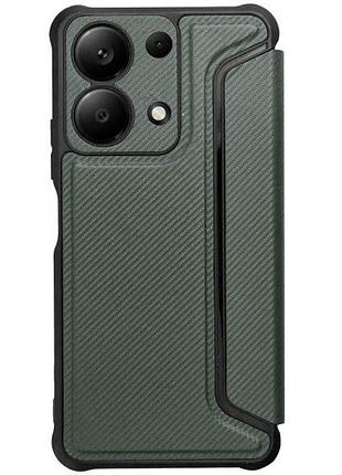 Шкіряний чохол-книжка getman razor (pu) для xiaomi redmi 13 4g / poco m6 4g green