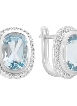 Срібні сережки komilfo з натуральним топазом 10.17ct (2188308)