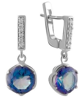 Серебряные серьги komilfo с мистик топазом 4.475ct (2049135)