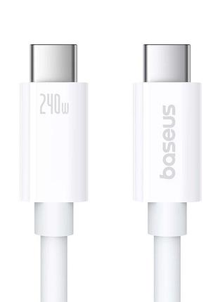 Дата кабель baseus superior 2 usb4 full-function type-c to type-c 240w (1.8m) (p10365200211-05) moon white 2