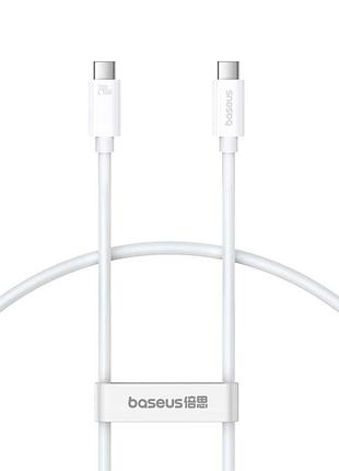 Дата кабель baseus superior 2 usb4 full-function type-c to type-c 240w (1.8m) (p10365200211-05) moon white 5