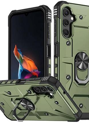 Ударопрочный чехол pathfinder ring для samsung galaxy a34 5g зеленый / army green