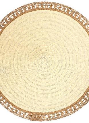 Сервировочная салфетка (плейсмат) d38см boho lace, цвет - натуральный беж