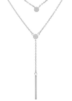 Серебряное колье komilfo с фианитами, вес изделия 4,01 гр (2183969) 400450 размер
