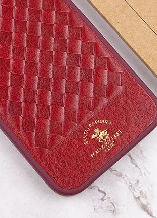 Шкіряний чохол polo santa barbara для apple iphone 15 pro max (6.7") red