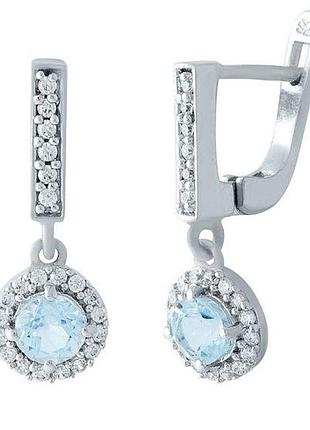Серебряные серьги komilfo с натуральным топазом 1.841ct (1963876)