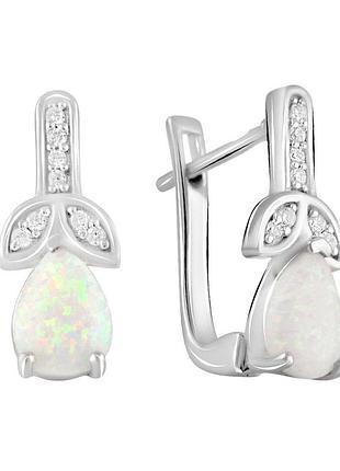 Срібні сережки komilfo з опалом 0.9ct (2106821)