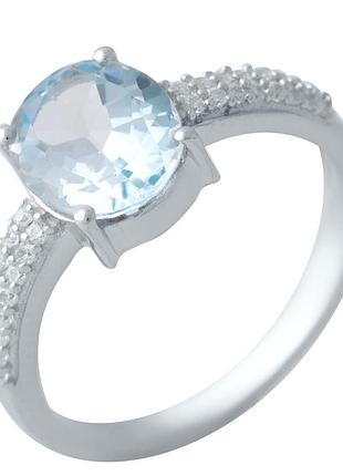 Серебряное кольцо komilfo с натуральным топазом 3.237ct, вес изделия 3,15 гр (2017370) 18 размер 3.15, 17.5