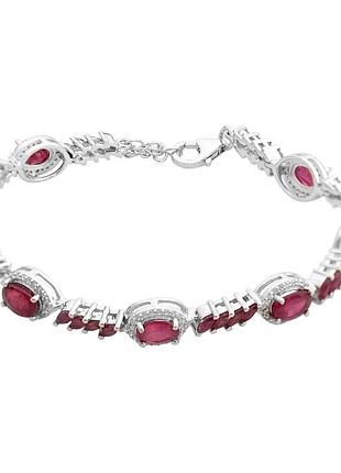 Серебряный браслет komilfo с натуральным рубином 12.29ct, вес изделия 13,39 гр (2166818) 1720 размер
