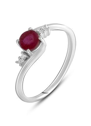 Серебряное кольцо komilfo с натуральным рубином 0.752ct, вес изделия 1,77 гр (2127567) 17.5 размер