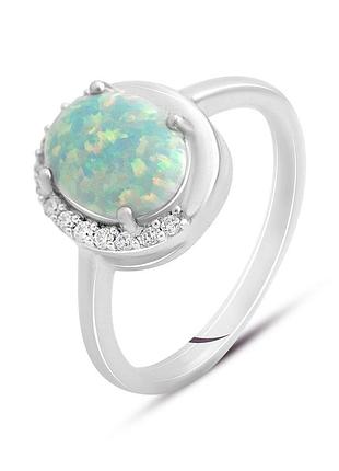 Серебряное кольцо komilfo с опалом 1.175ct, вес изделия 3,04 гр (2012115) 17.5 размер