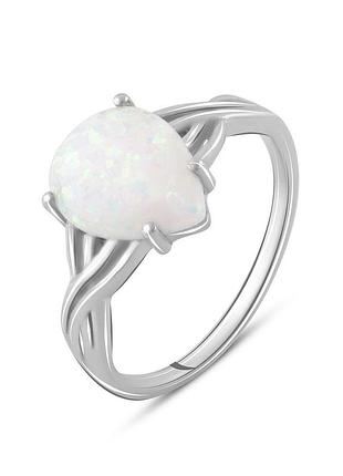 Серебряное кольцо komilfo с опалом 1.288ct, вес изделия 2,33 гр (2085744) 17.5 размер