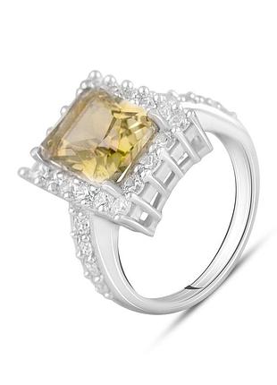 Серебряное кольцо komilfo с цитрином nano 4.18ct, вес изделия 4,85 гр (2117353) 16 размер