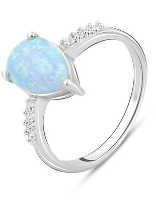 Серебряное кольцо komilfo с опалом 1.037ct, вес изделия 2,35 гр (2097792) 18 размер