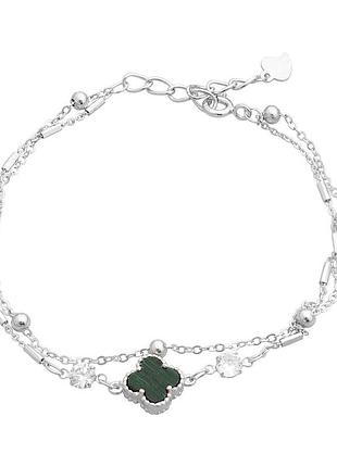 Серебряный браслет komilfo с малахитом, вес изделия 2,55 гр (60001896) 1720 размер