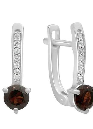 Серебряные серьги komilfo с натуральным гранатом 1.411ct (2195832)
