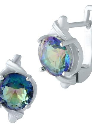 Срібні сережки komilfo з містик топазом 3.763ct (1964132)