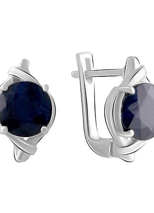 Серебряные серьги komilfo с натуральным сапфиром 5.05ct (2073499)