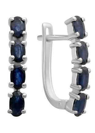 Серебряные серьги komilfo с натуральным сапфиром 2.32ct (2178781)