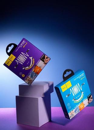 Дата кабель hoco x21 plus silicone lightning cable (2m) black_white 4