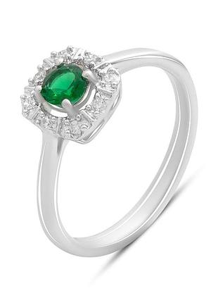 Серебряное кольцо komilfo с изумрудом nano 0.32ct, вес изделия 2,03 гр (2192244) 16.5 размер