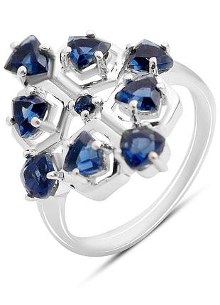 Серебряное кольцо komilfo с сапфиром nano 1.578ct, вес изделия 3,7 гр (2174653) 17 размер