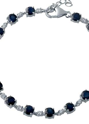 Срібний браслет komilfo з натуральним сапфіром 11.413ct, вага виробу 9,48 г (2013952) 1720 розмір