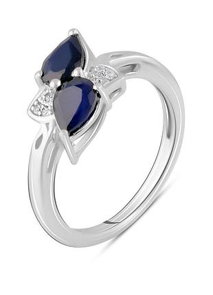 Серебряное кольцо komilfo с натуральным сапфиром 1.4ct, вес изделия 2,92 гр (2103691) 17 размер