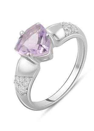 Серебряное кольцо komilfo с натуральным аметистом 1.825ct, вес изделия 3,26 гр (2098614) 17.5 размер