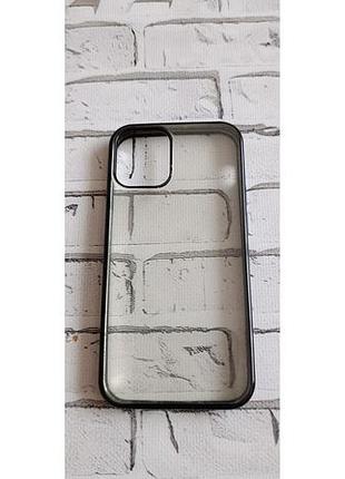 ​📱 прозрачный чехол iphone 12 mini с черной рамкой (full protection)