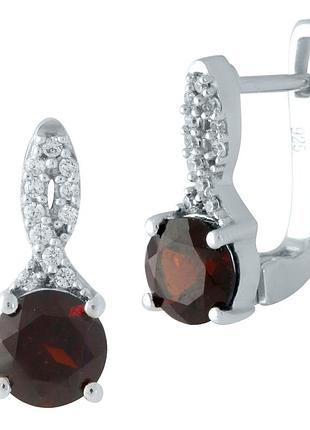 Серебряные серьги komilfo с натуральным гранатом 2.184ct (1958001)