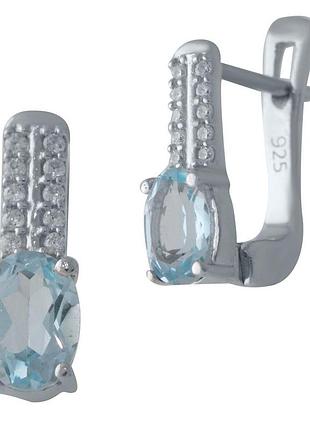 Срібні сережки komilfo з натуральним топазом 2.106ct (2028284)