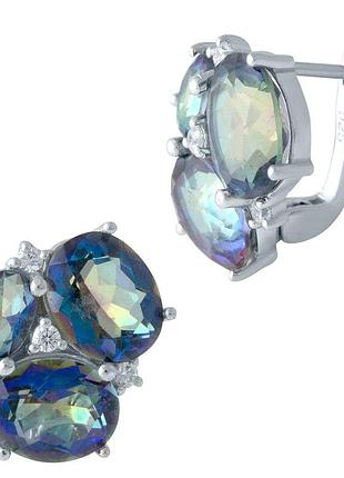 Срібні сережки komilfo з містик топазом 5.268ct (1989654)