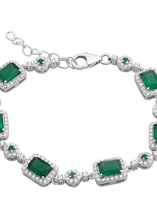 Серебряный браслет komilfo с натуральным агатом 8.955ct, вес изделия 11,25 гр (2173212) 1618 размер
