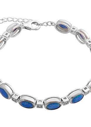 Серебряный браслет komilfo с опалом 4.227ct, фианитами, вес изделия 11,64 гр (2173922) 1720 размер