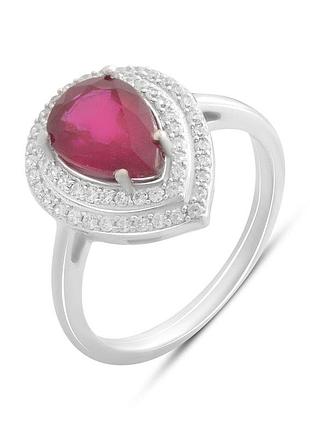 Серебряное кольцо komilfo с натуральным рубином 3.013ct, вес изделия 3,69 гр (2182429) 17.5 размер