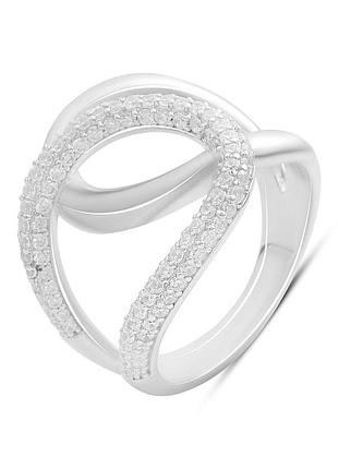 Серебряное кольцо komilfo с фианитами, вес изделия 5,6 гр (2192763) 17 размер