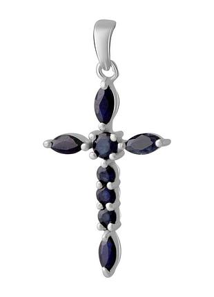 Серебряный крестик komilfo с сапфиром 1.938ct (2053583)