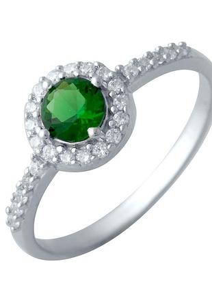Серебряное кольцо komilfo с изумрудом nano 0.74ct, вес изделия 1,71 гр (1988008) 17 размер