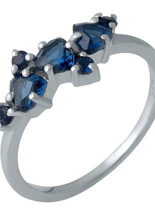 Серебряное кольцо komilfo с сапфиром nano 0.742ct, вес изделия 1,82 гр (1988640) 17.5 размер