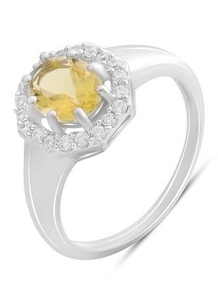 Серебряное кольцо komilfo с цитрином nano 1.538ct, вес изделия 3,12 гр (2189930) 18 размер